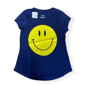 Justice Smiley Face Shirt Navy Blue | 8